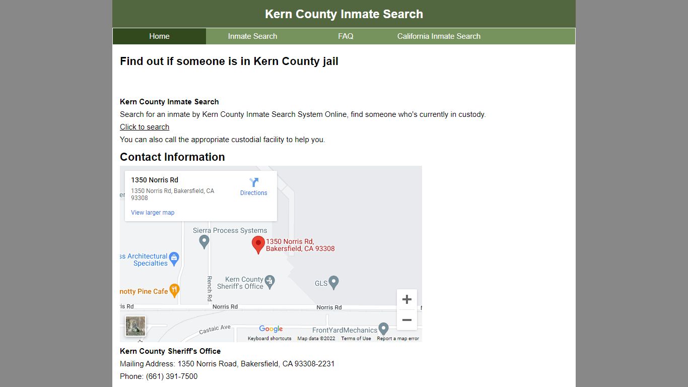 Kern County Inmate Search