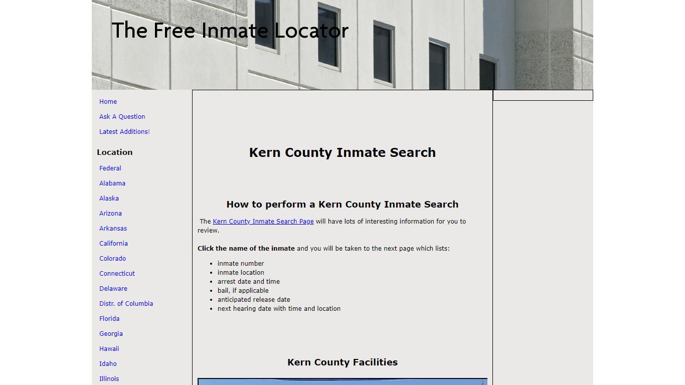 Kern County Inmate Search - The Free Inmate Locator
